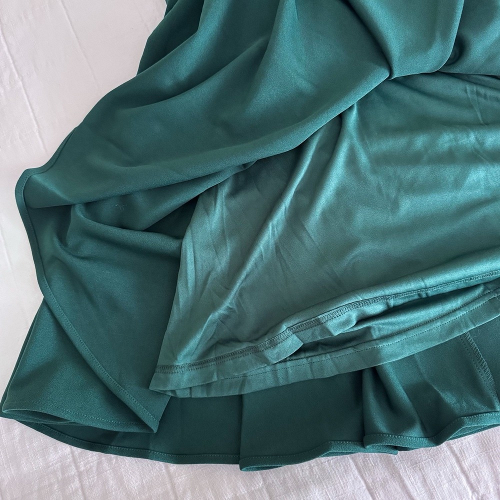 Lulus Wonder Whirl Dark Green Twist Back Skater Dress XS NWT $49 MSRP Cocktail - Picture 6 of 11